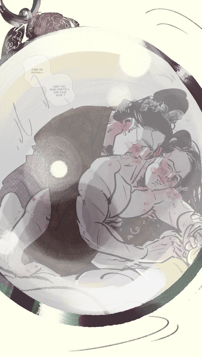 obeni15's tweet photo. Bingmay day 15  : 

"This master will just be watching today." 

Inspired by @Lartharion 's use of a pearl as a peeping device in the drabble she did for me during Liubruary, link below ❤️😏

 #人渣反派自救系统 #bingliushen https://t.co/GFvuAR7imQ