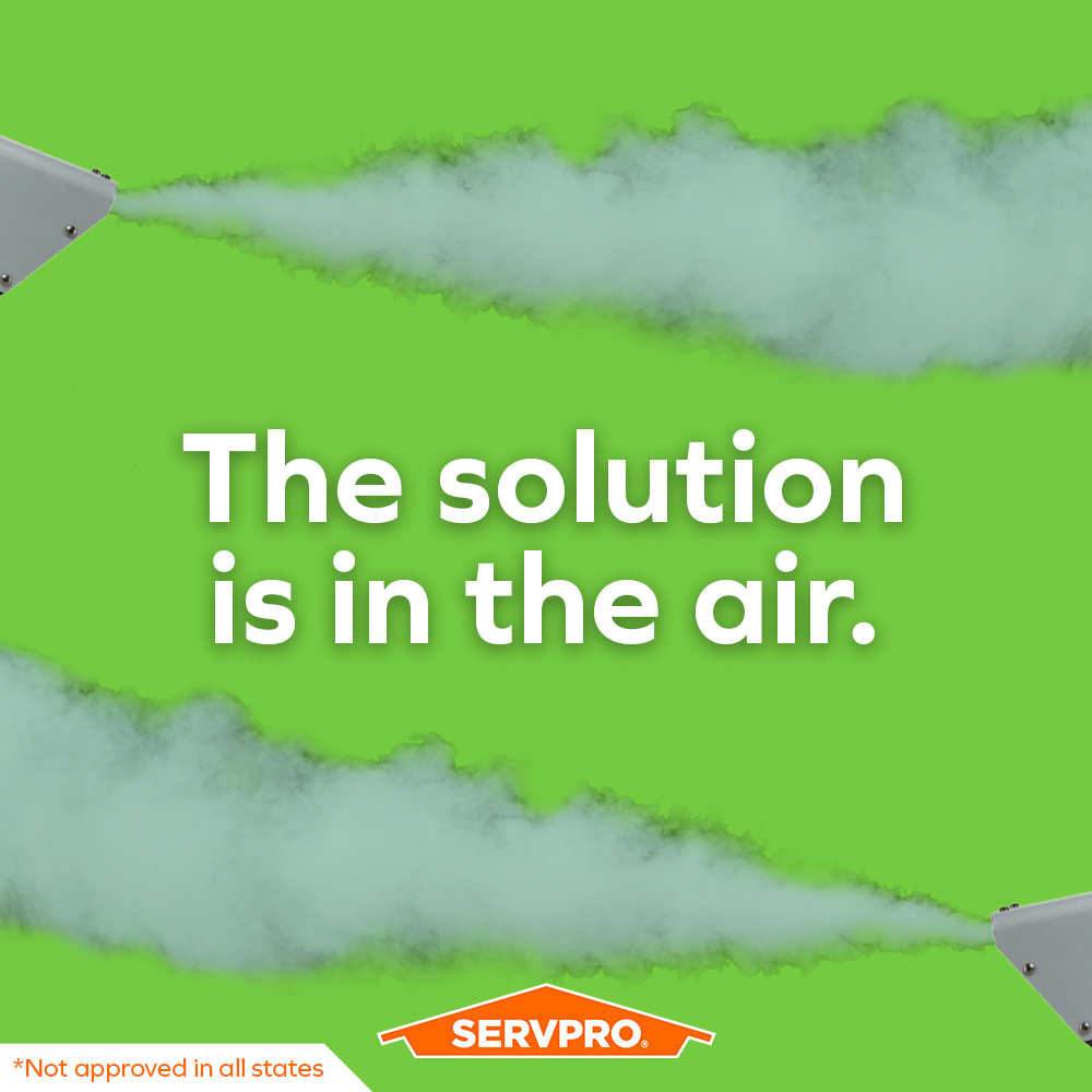 We now have a better solution for fighting COVID-19 – and it's in the air.
SERVPRO's now using Grignard Pure, the first-ever antiviral EPA-approved product that kills 98% of SARS-CoV-2 virus particles in the air.
Where do you think this could be most useful?