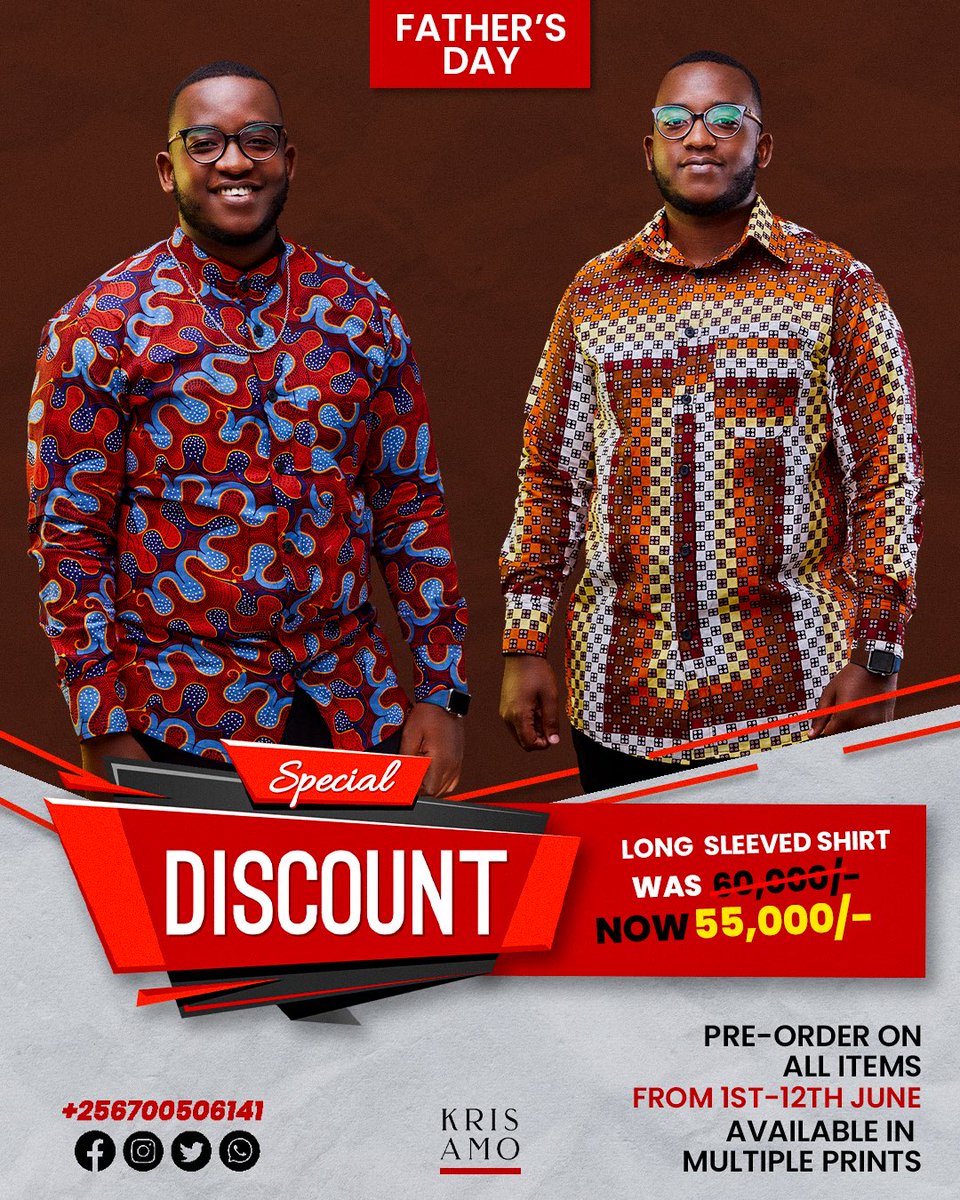 kris_amo_ug's tweet photo. A Special discount offer ✨Looking for a perfect gift for your Dad this Father’s Day? We’ve got you covered! We know they’ll love it. 🥰 https://t.co/cg5FkX1xHD