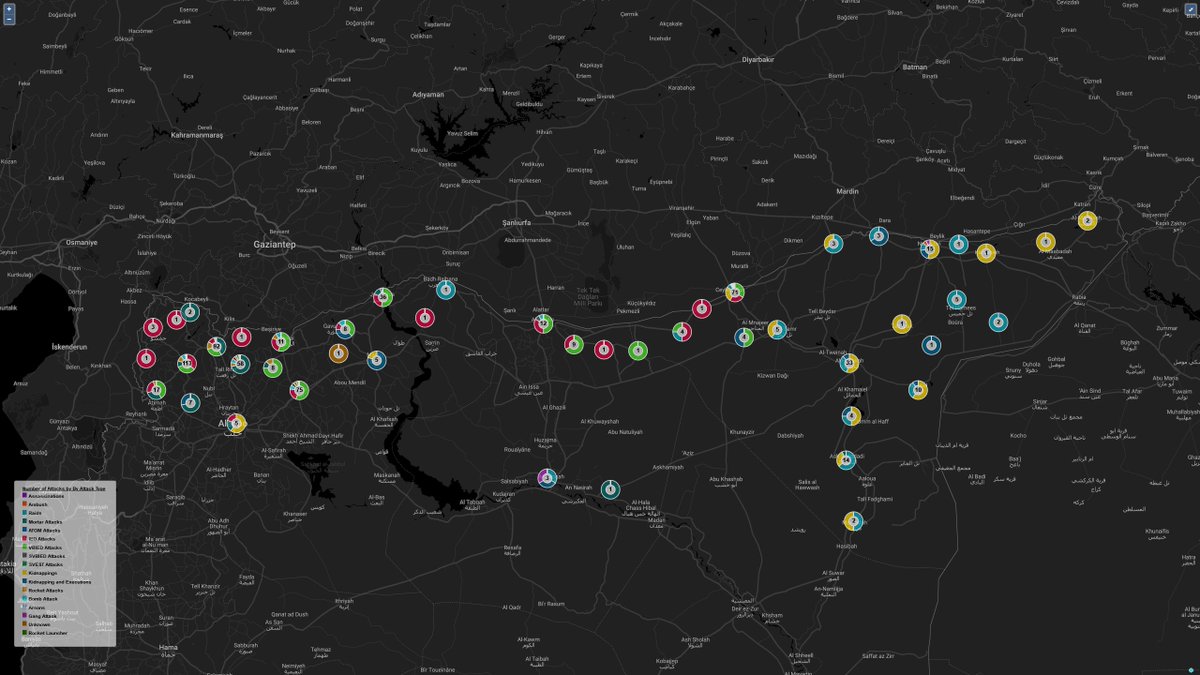 💥Just after President Erdogan announced a new military operation in Northern #Syria, the #YPG has targeted the center of #TalAbyad. At least three civilians were killed as a result of indiscriminate shelling. Here is our data on YPG attacks targeting civilians.