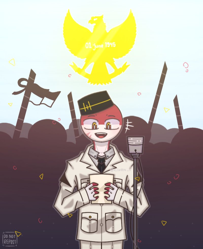 Yasikaa6's tweet photo. [01 june 1945]
Happy pancasila day!📣🌟

#CountryHumans #countryhumansindonesia #indonesian #Pancasila #art #ibisPaintX #digitalart #aesthetic #illustration #inspirations #FANART #history https://t.co/fyVsbf1xRE