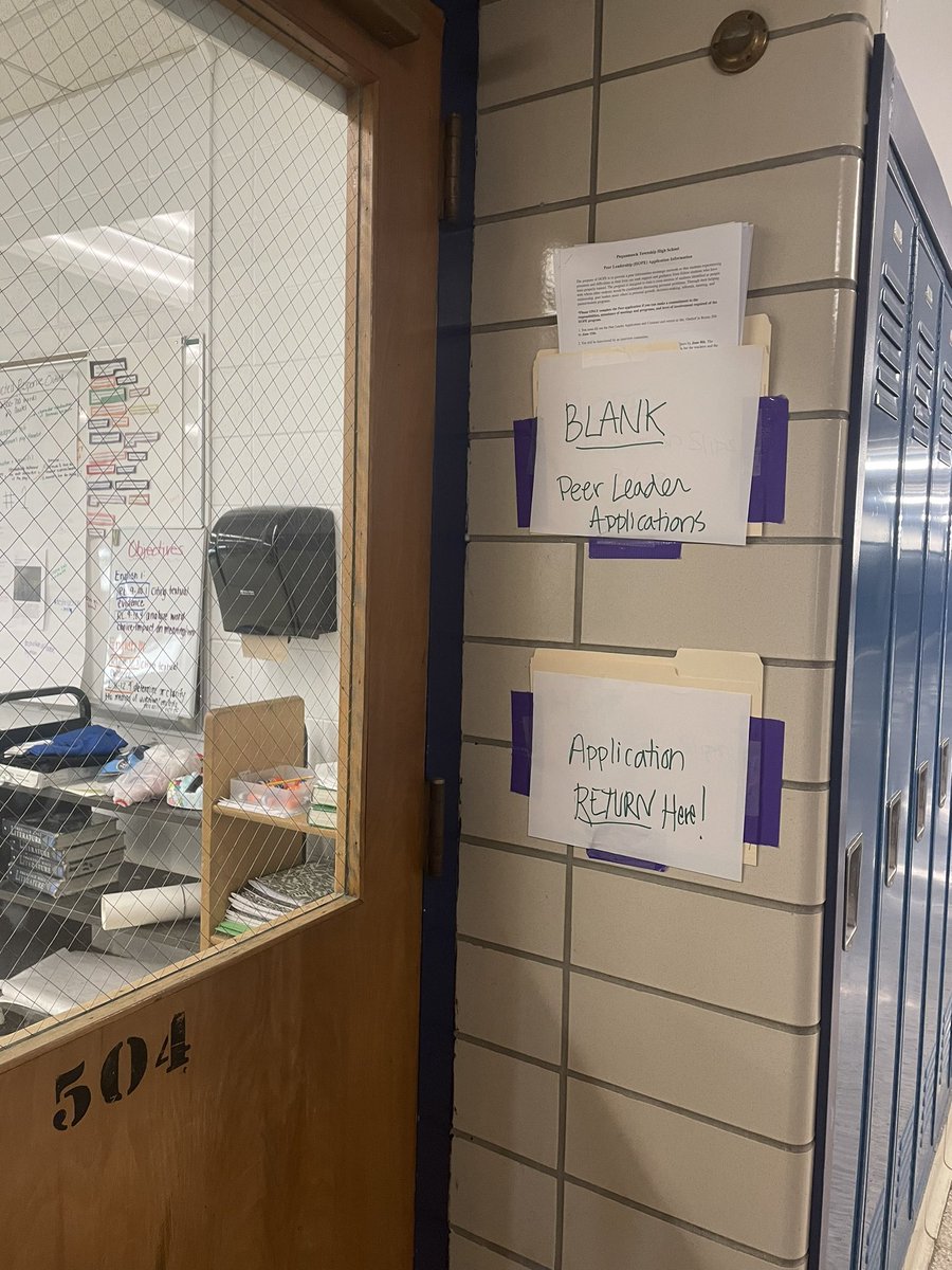 Peer Leader applications are available outside of room 504! Pick up any time!