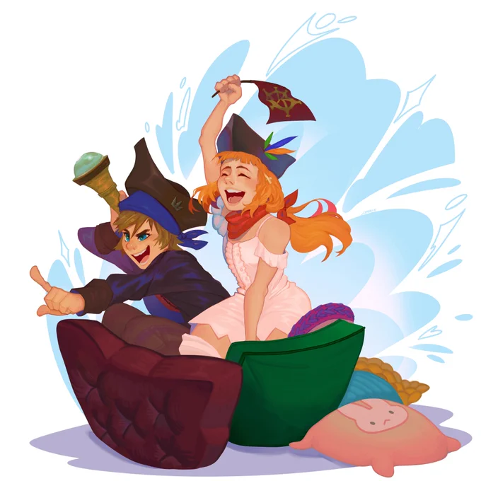 AHOY!🦜
Drawing of the best pirate friends having fun for @bardofparadise 💖 