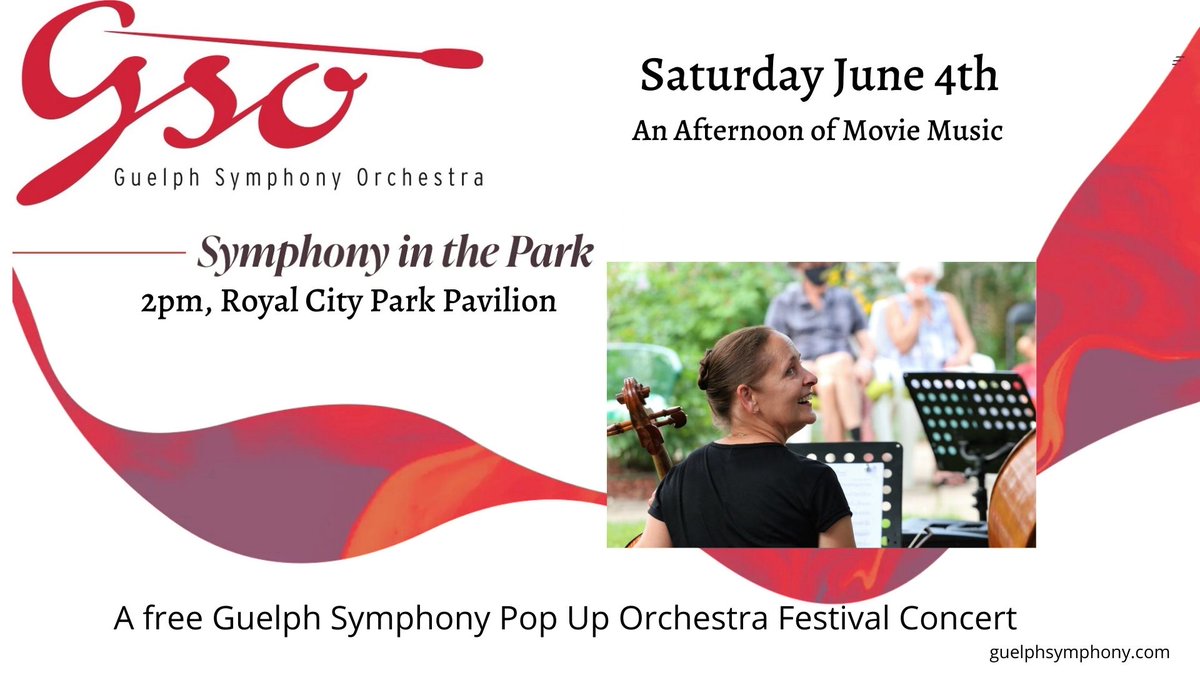 GuelphSymphony's tweet photo. The GSO Pop Up Orchestra Festival launches this Saturday with a free concert at Royal City Park! https://t.co/aa26ZYEkba