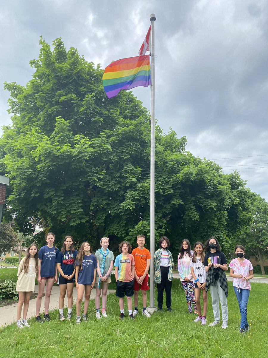 MsFraserHR's tweet photo. June is #PrideMonth! We are ALL made in God’s image ✝️🌈 Celebrating and rallying behind our 2SLGBTQIA+ community is something we take to heart as @holyrosaryhoyas!“…Love one another … everyone who loves is born of God and knows God.” 
1 John 4:7-8 @WellingtonCath https://t.co/Ss8ZXcu0p7