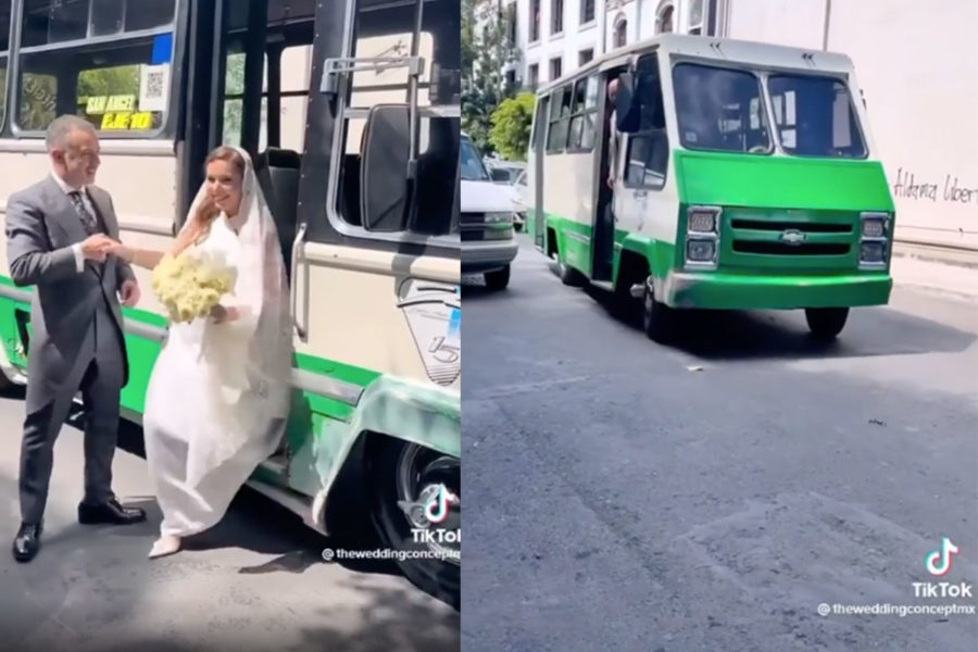 Novios transportan a sus invitados en microbuses y se vuelven virales  - nupciasmagazine.com/actualidad/nov…