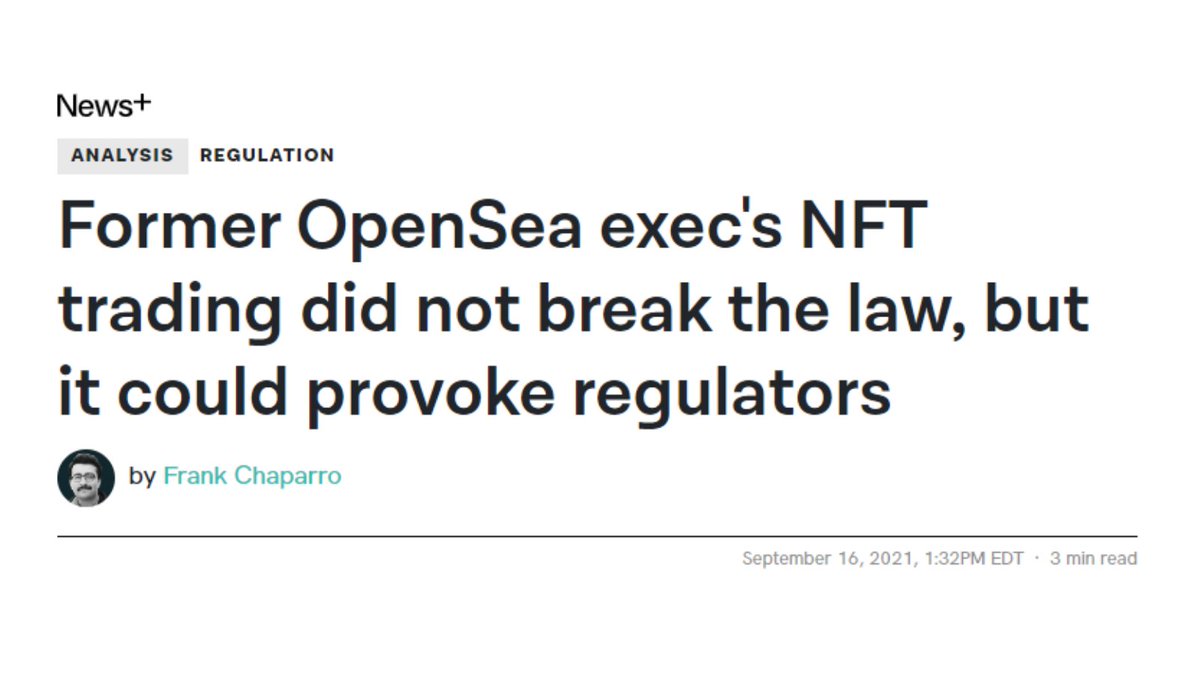 BlockchainATR's tweet photo. Shot/chaser.  Early days in web3 law.  I expect it will be a matter of pride for fed prosecutors to apply existing laws to show that the conduct is old hat, just on new tech.  USA Williams: "NFTs might be new, but this type of criminal scheme is not." https://t.co/Fn9RwfobxV