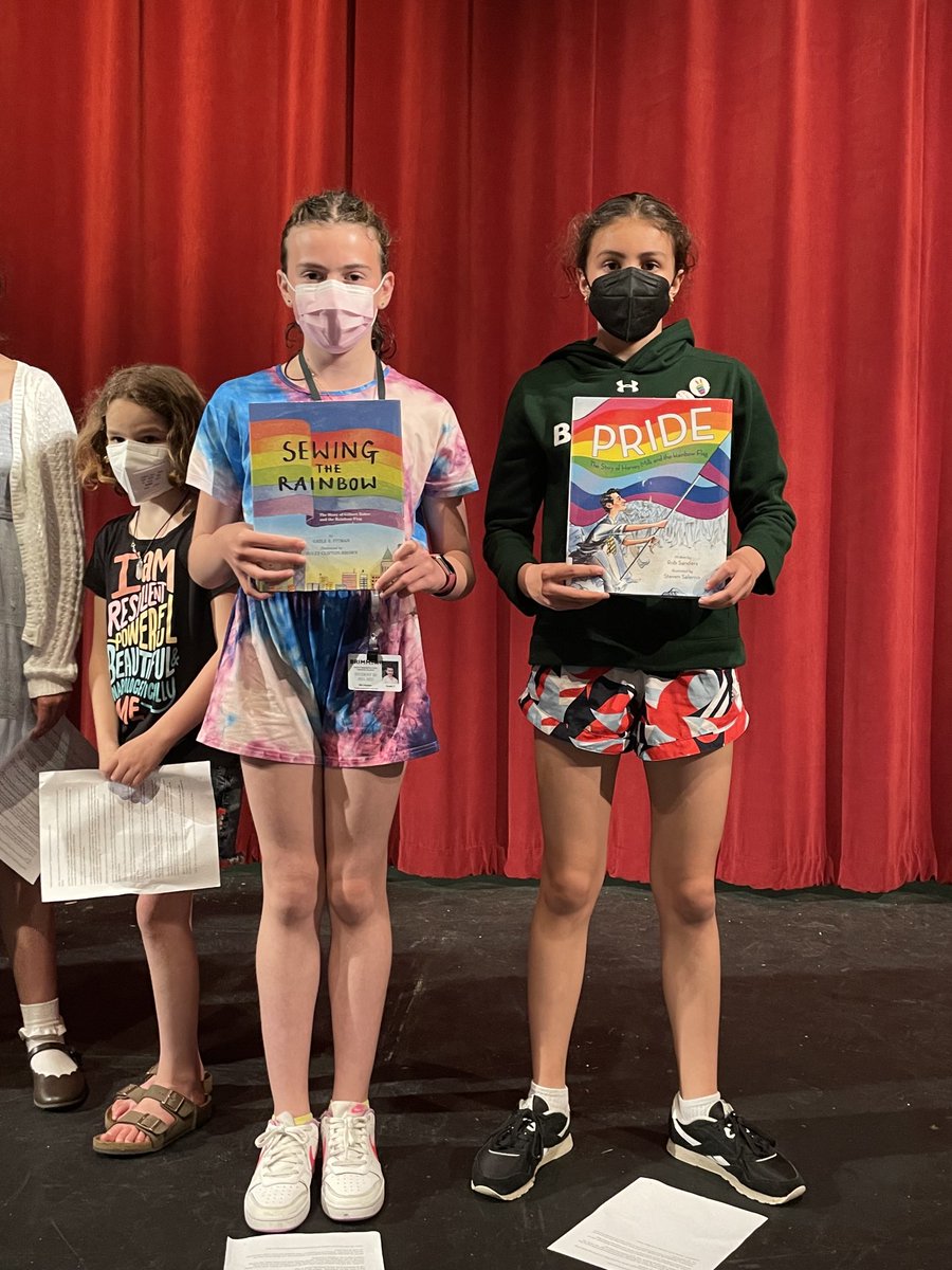 CourtneyMcGil14's tweet photo. The 5th Grade Diversity Lunch Bunch ⁦@brimmerandmay⁩ kicked-off Pride month by presenting their own identity flag. Each grade will create their own flags to celebrate the diversity in their classroom community.  #brimmerlowerschool 🏳️‍🌈 https://t.co/BMqiXcYrJ4