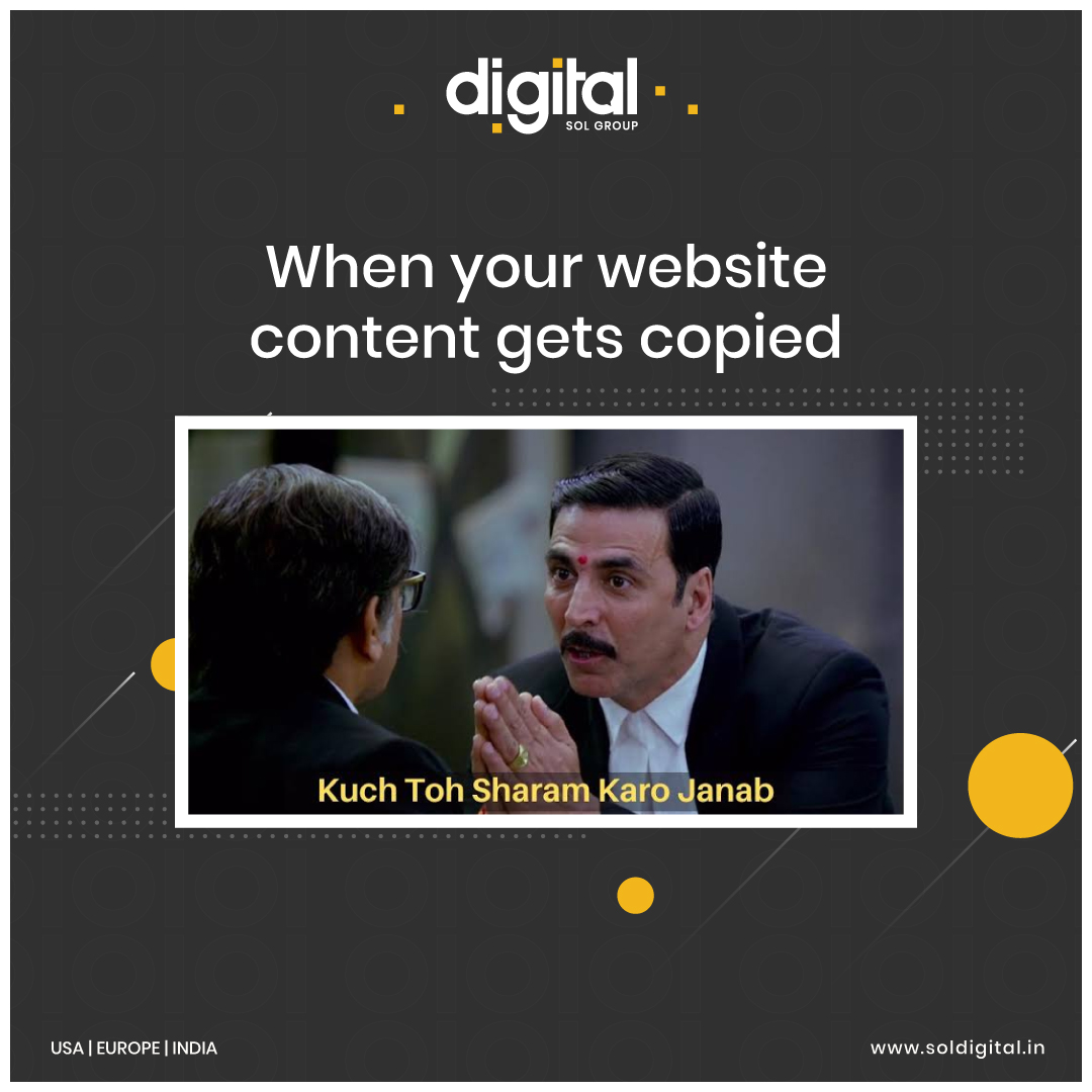 SOLDigital4's tweet photo. The emotions of the website owner on his website content getting copied.
Visit Our Website- https://t.co/7IMuA17kAW
#soldigital #digitalmarketing #onlinemarketingagency #contentmarketing #socialmediamarketing #brandingtips #digital #toshiko https://t.co/fcCtgTgbc2