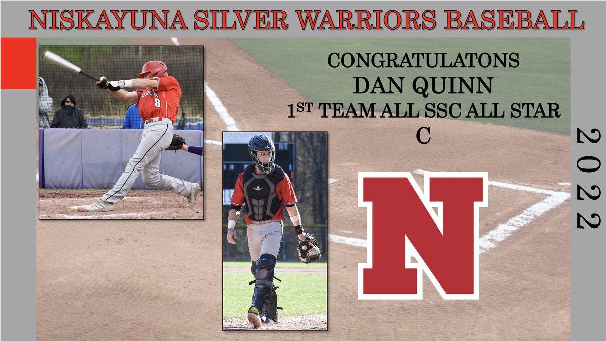 Congrats Dan Quinn being named 1st Team Suburban Council All Star Catcher.