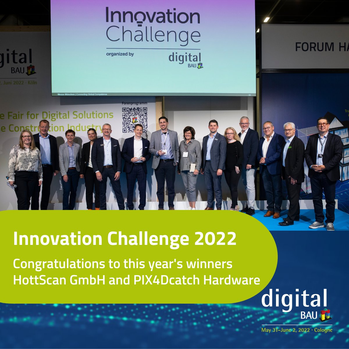 🏆 The winners of the Innovation Challenge have been announced! Congratulations to Pix4D and Hottscan who won the prizes in this year's challenge. We also thank all other participants for their inspiring submissions.
#digitalBAU #innovationchallenge #startups