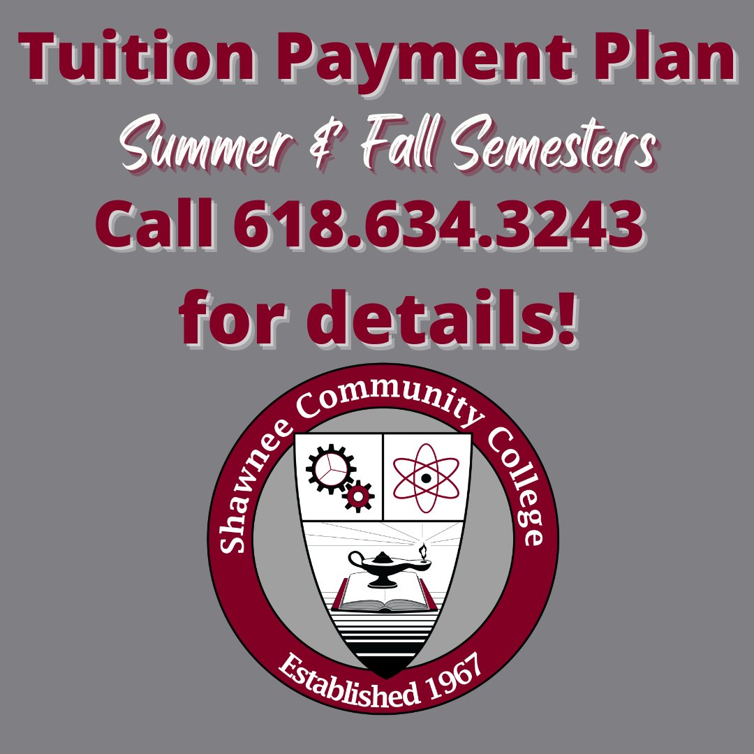 ShawneeCollege's tweet image. Payment plans spread tuition throughout the semester, making it easier to plan your finances ahead of time. Call us today at 618-634-3243 and start planning NOW! #chooseSCC #myscc #shawneecommunitycollege
shawneecc.edu