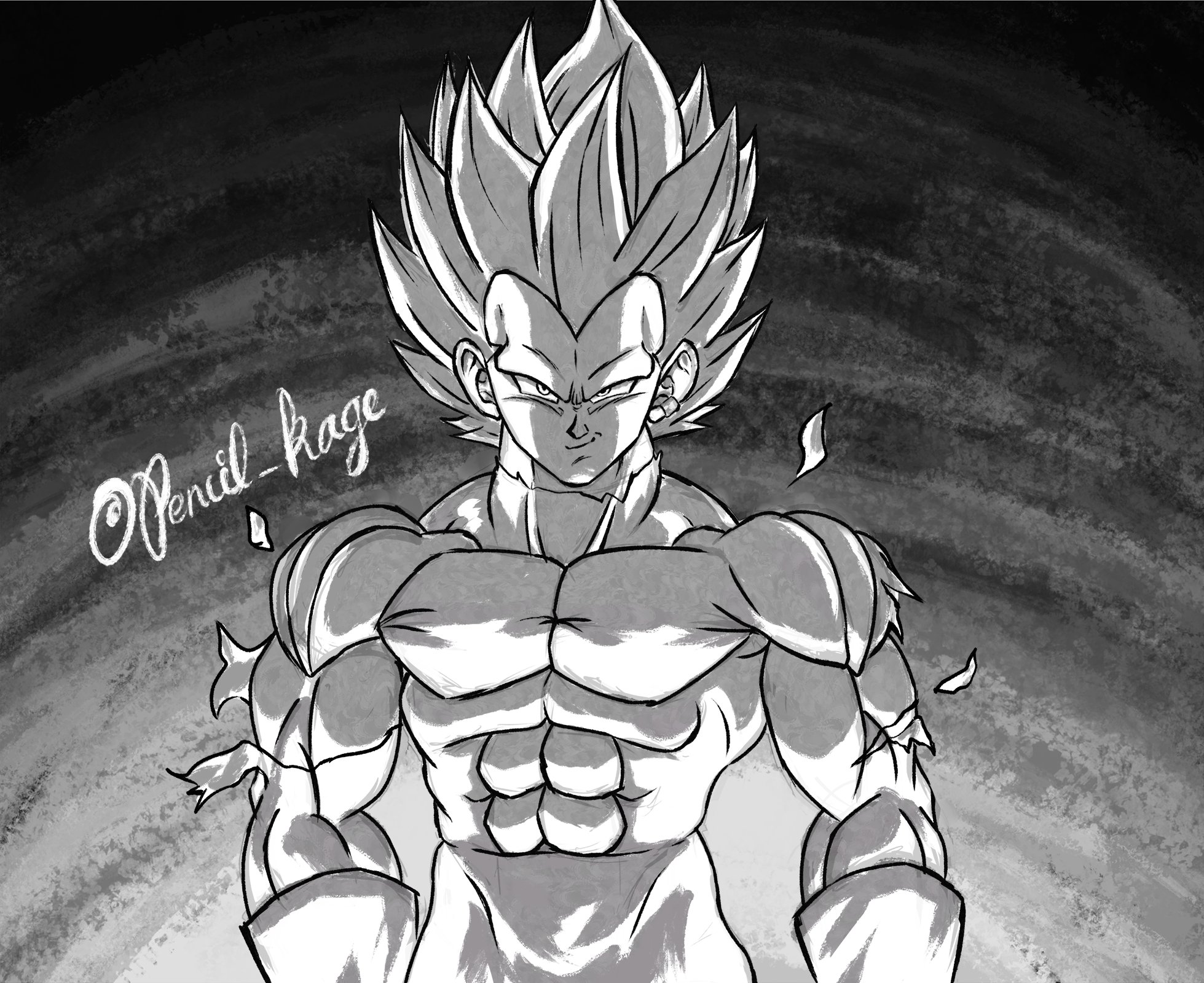 How to draw vegeta ultra ego