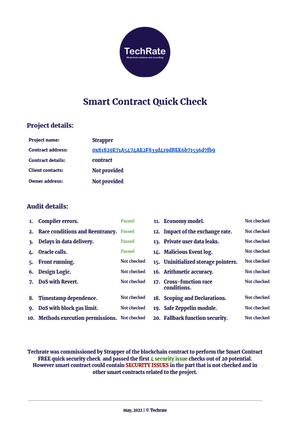 StrapperF's tweet photo. Dear community, 

We are glad to announce that our contract audit will be done before we add liquidity on Pancakeswap.

Our choice is TechRate with the full contract audit option.

🛡️🛡️🛡️🛡️🛡️🛡️🛡️🛡️🛡️🛡️🛡️🛡️🛡️🛡️🛡️🛡️🛡️

#Pinksale #presale #IDO #token #cryptocurrency #BSCGEM #DeFi https://t.co/h0aDHobfG4
