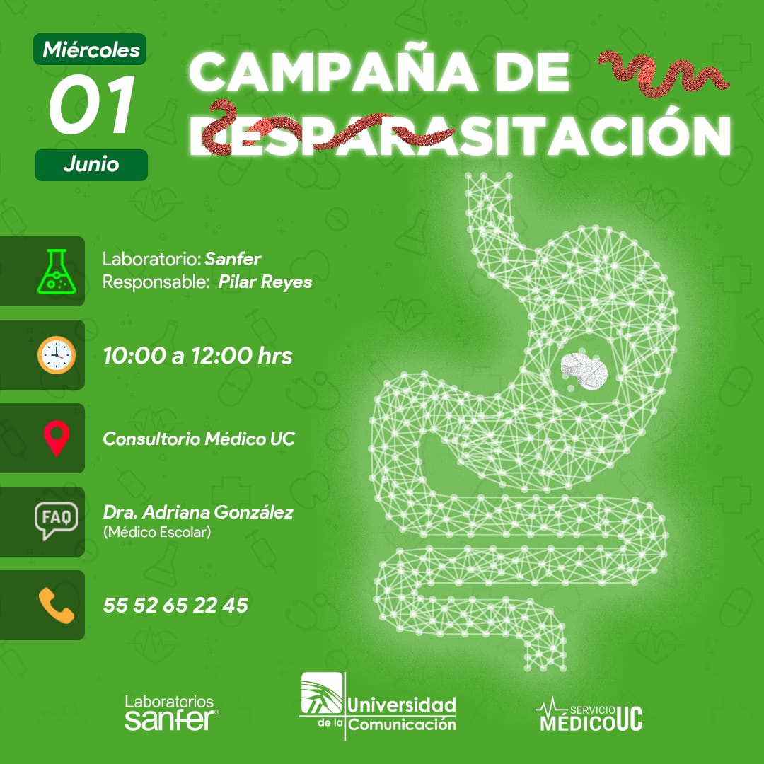 Gracias por cuidar su salud y venir a desparasitarse, gracias #comunidadUC 
#ServicioMédicoUC