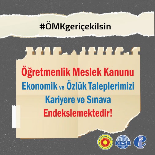 egitimsen's tweet photo. Ekonomik ve özlük taleplerimizi kariyere ve sınava endeksleyen #ÖMKgeriçekilsin https://t.co/yW5s4uGrzO