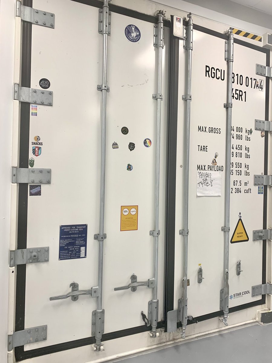 ClovrCannabis's tweet photo. Installed a new fresh frozen storage container at work. Now it’s time to decorate it with stickers. How long until we get it completely covered? #tellsnacks https://t.co/0lCW7ilm5n