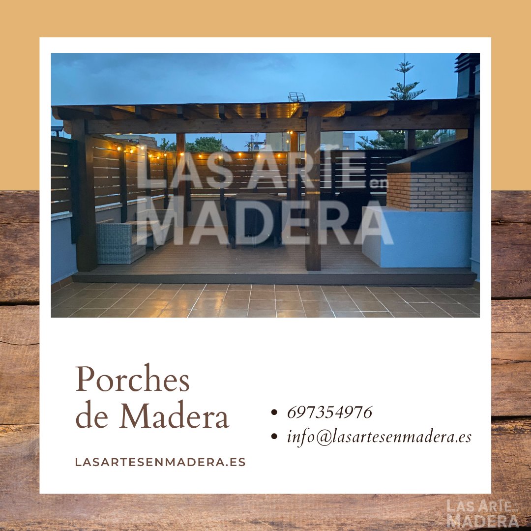 LasArteEnMadera's tweet photo. Tenemos todo un verano por delante para crear momentos especiales, únicos, pero sobretodo románticos... 
No escojas cualquier porche de madera. Deja que Las Arte te ayude a personalizar de forma exclusiva el que será sin duda tu rincón favorito. https://t.co/mdJOnjq2Jr