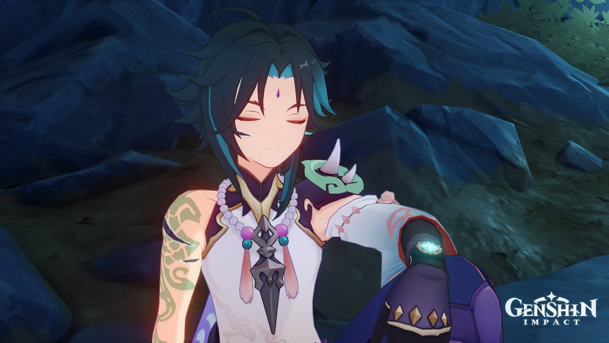 windflowerlia's tweet photo. // genshin spoilers

definitely not taking screenshots of xiao resting... https://t.co/x47hC3b2DS