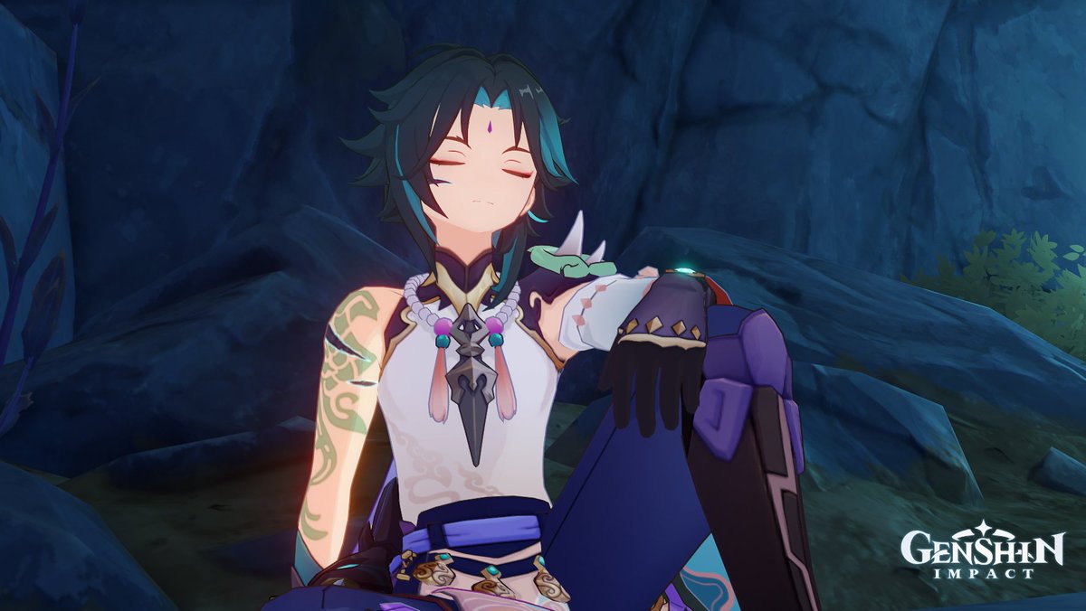 windflowerlia's tweet photo. // genshin spoilers

definitely not taking screenshots of xiao resting... https://t.co/x47hC3b2DS