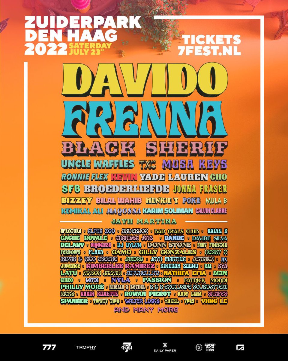 Frenna777's tweet photo. Headlining my own festival this year with sum of my faves nationally &amp; internationally! Can’t wait to see y’all. 🥳🎈@7Fest 

location: Zuiderpark Den Haag https://t.co/sYoIm0iGac