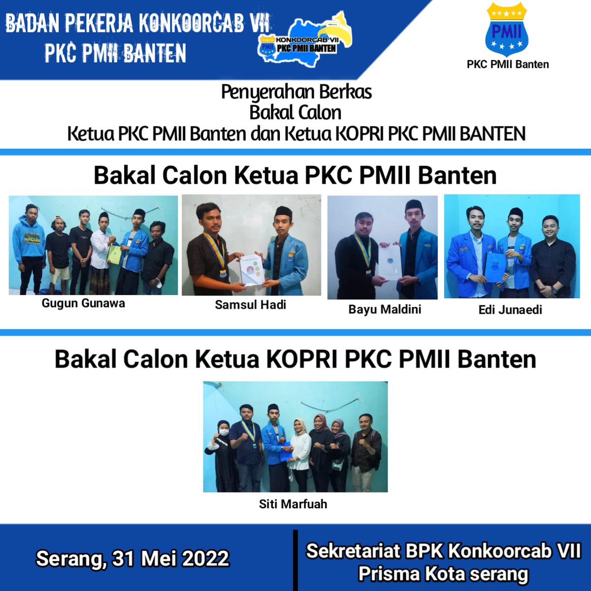 PMIIBanten's tweet photo. Semarak Konkoorcab VII PKC PMII Banten https://t.co/5ZkbaROotm