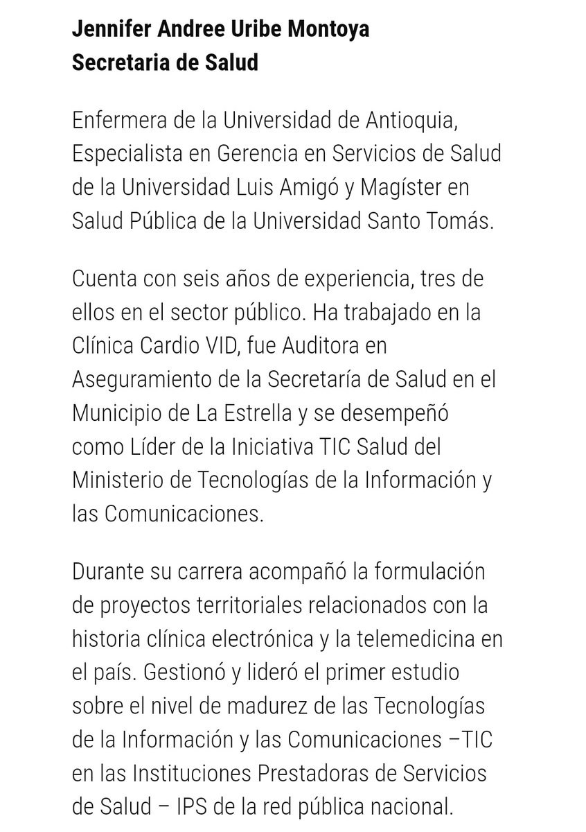 LibanielVargasP's tweet photo. @SHERIF_SAMI_ @QuinteroCalle Creo q está desinformado y confunde con el auxiliar de enfermería, esta enfermera es profesional, tiene especialidad, maestría y experiencia en sector publico. Si su argumento es ese cualquier prof está poco capacitada a excepción de los admin públicos. https://t.co/5qKHEaw5mA