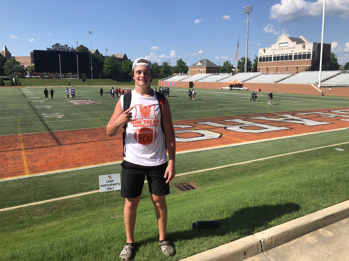 Had a great day at the Mercer Football Mega Showcase Camp today!!! Got to show off my Tight End/Long Snapper skills and meet some coaches! <a href="/Bdale_Football/">Bdale FB</a> <a href="/coachwyatt62/">Wesley Wyatt</a> <a href="/CoachSCouncil92/">Shawn Council</a> <a href="/JakeCoulson3/">Coach Jake Coulson</a> <a href="/MercerFootball/">Mercer Football</a>