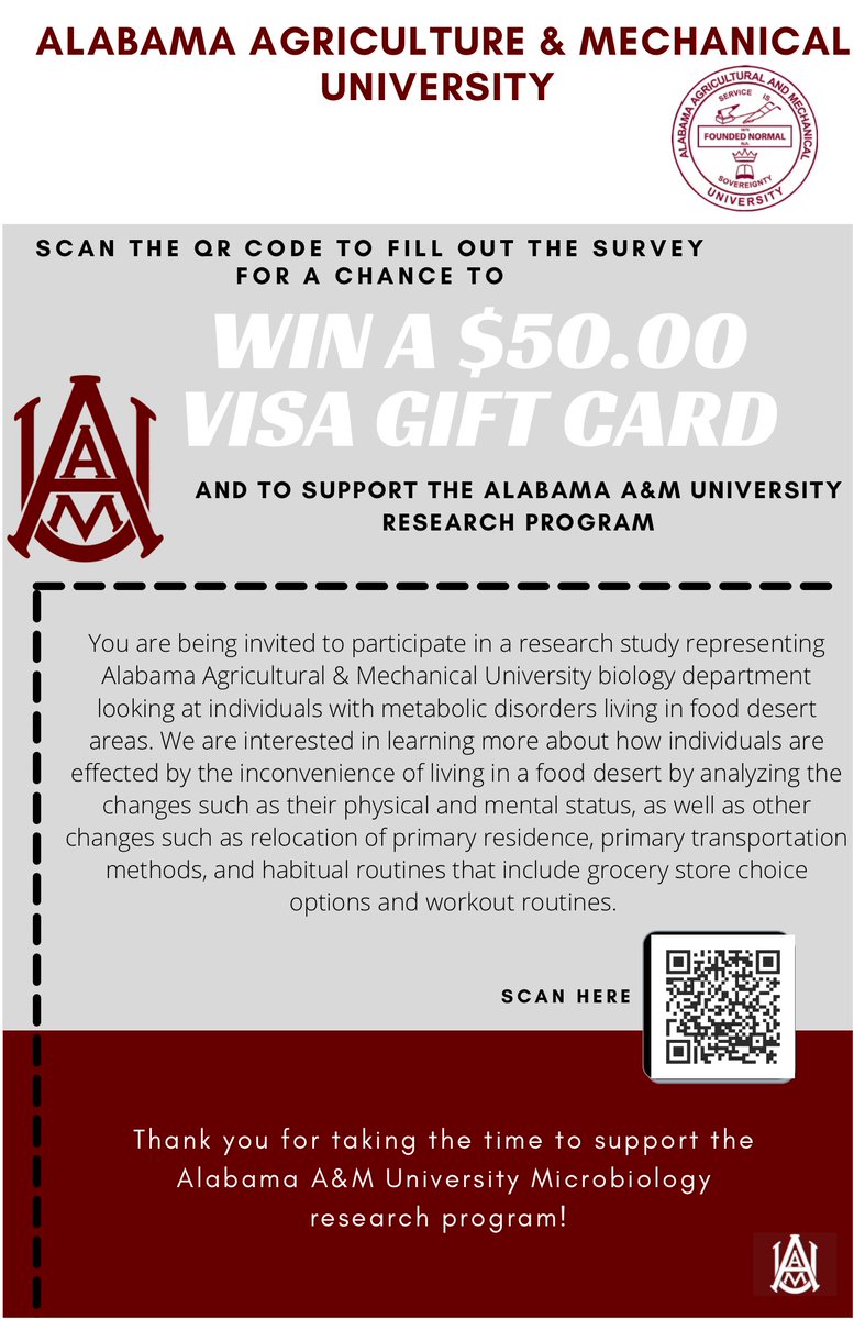 JustTo_NICE's tweet photo. Hey guys, I am collecting some more data for my thesis research looking at people that live within the state of Alabama, and I would love for you guys to participate. One random lucky participant will also win a $50 gift card too. Thank you all!
#Alabama

https://t.co/6mahyl753U https://t.co/nEM3OM5mUQ