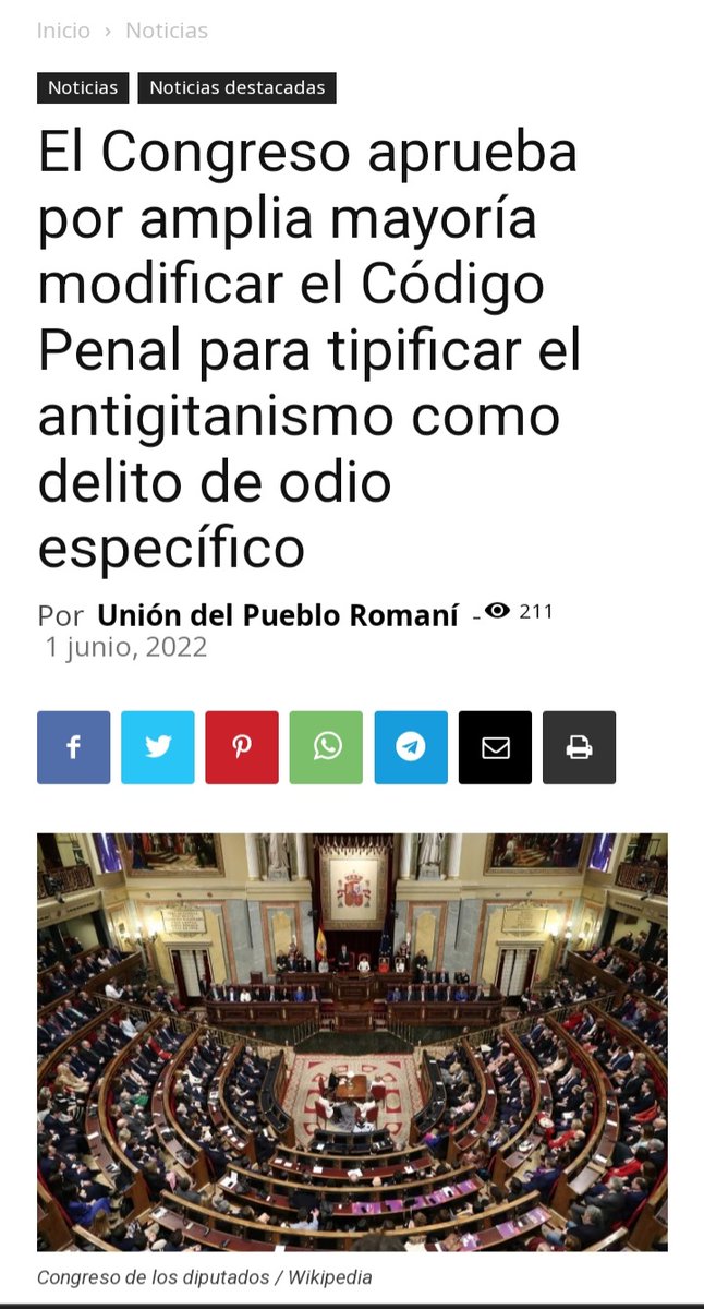 Jonatan54047809's tweet photo. El estado Español comienza a reparar una deuda histórica con el pueblo gitano. El Congreso aprueba por amplia mayoría una reforma del Código Penal para castigar el antigitanismo como un delito de odio que podrá conllevar penas de cárcel de hasta cuatro años.
Seguimos! https://t.co/seMvfoAMBK