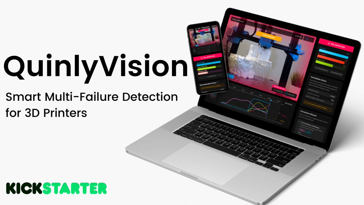 3dque's tweet image. We&apos;re LIVE in 1 hour: youtu.be/lt_BPpxKjgg

Tune in as Mateo and Steven discuss QuinlyVision and the Kickstarter that we&apos;re doing to make it available for ALL 3D printers!

#3dprinting #additivemanufacturing #failuredetection #3dprintfail #kickstarter