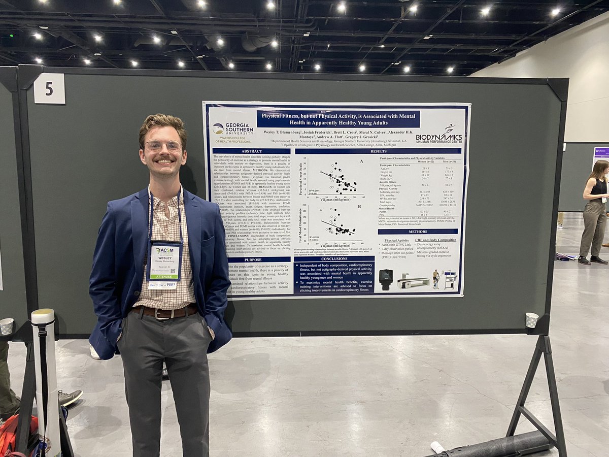 <a href="/GeorgiaSouthern/">GeorgiaSouthern</a> students <a href="/Jdvondo/">Joe Vondrasek</a> and <a href="/WBlumenburg/">Wesley Blumenburg, MS</a> did an excellent job presenting our work at #ACSM22 #ACSM2022 today! <a href="/ACSMNews/">American College of Sports Medicine</a>
