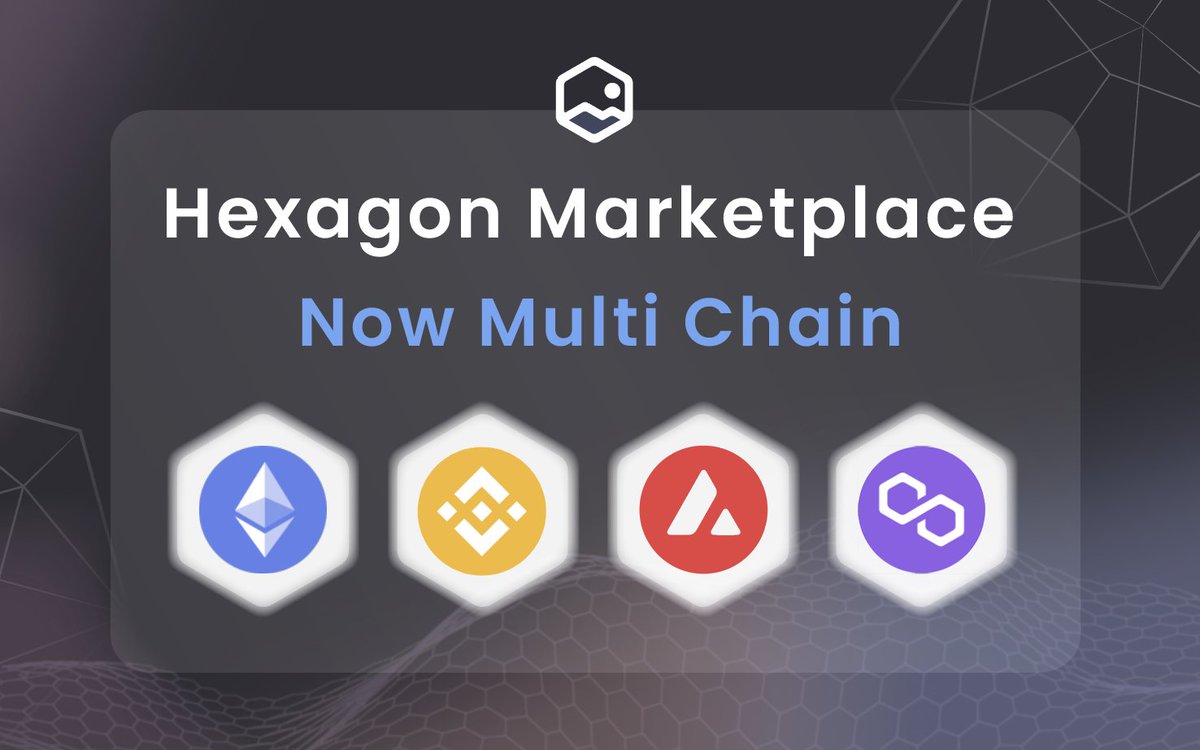hexagon_market's tweet photo. We are excited to announce that https://t.co/kiRUJLL5Dr is now officially multi-chain and phase 2 of our UI/UX is complete! ✨

This is an essential step in our evolution and allows us to accept more premium collections to explore across $ETH, $AVAX, $BNB, &amp; $MATIC ⛓️ https://t.co/JS2ZUUul7V