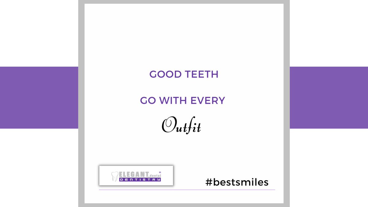 ElegantDentist3's tweet photo. Good teeth go with every outfit. Wear it best today! 😍
#goodteeth #dentalcare #dentaltip https://t.co/1R4BzmZUcw