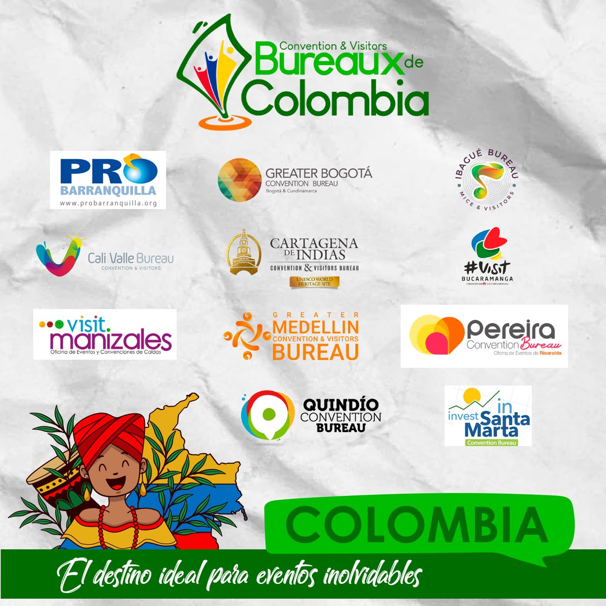 BureauMedellin's tweet photo. ¿Sabías que en Colombia existen 11 Bureaux los cuales son los encargados de promocionar las bondades de nuestro país y a su vez, captar eventos?
Te invitamos a descubrir quiénes somos, qué hacemos y cómo lo hacemos.
#BureauxDeColombia #EventsInColombia https://t.co/5YutDIVAHJ
