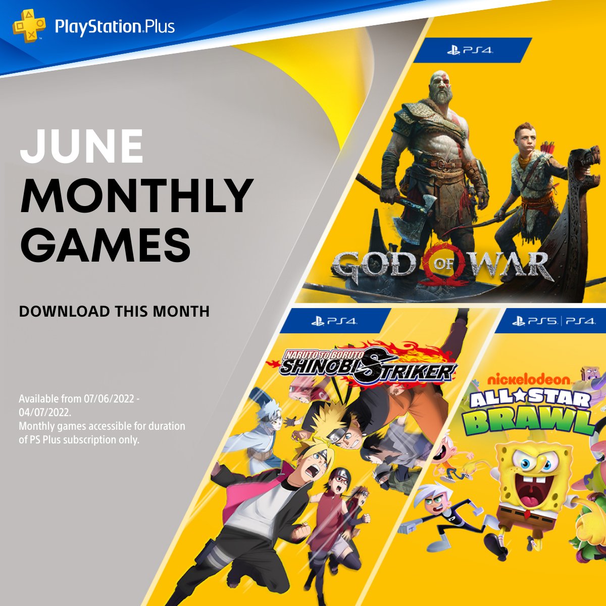 PlayStation Plus Monthly Games for June: God of War, Naruto to Boruto:  Shinobi Striker, Nickelodeon All-Star Brawl – PlayStation.Blog