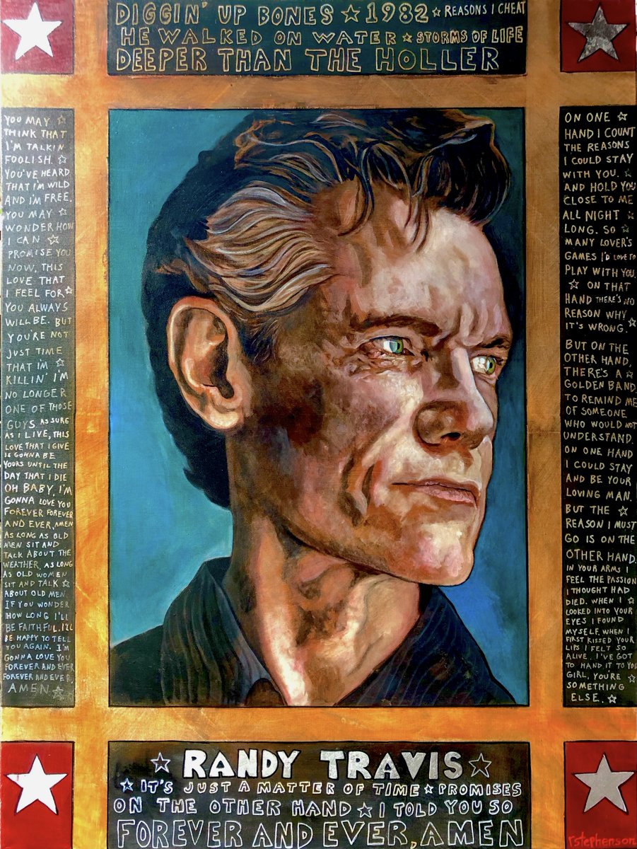 This new #RandyTravis painting is for sale! Message me if you're interested! @randytravis #countrymusic #NashvilleArt #CountryMusicArt