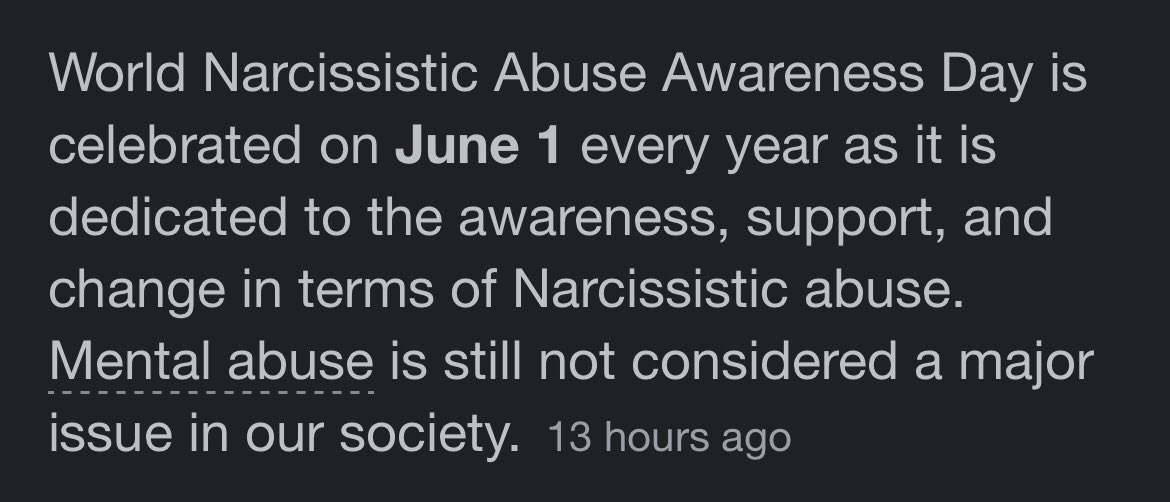 ladyxaritha's tweet photo. Today is World Narcissistic Abuse Awareness Day. 
Could the verdict be delivered on a more fitting day?

#JohnnyDeppVsAmberHeardTrial #JohnnyDeppAmberHeard #JohnnyDeppvAmberHeard #verdictwatch
#standuptoabuse https://t.co/DtvBV7uxJb