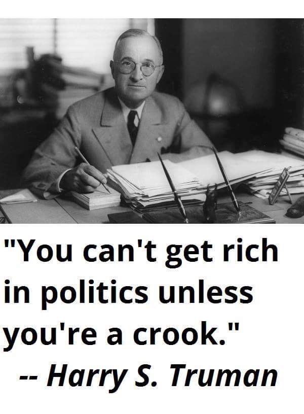 eevriviades's tweet photo. “You can't get rich in politics unless you're a crook.”
Harry S. Truman
#Truman #HarryTruman #HarrySTruman #POTUS #POTUS33 #quote #quotes #politics #politicians #crook #crooks https://t.co/Iq8FjZybNB