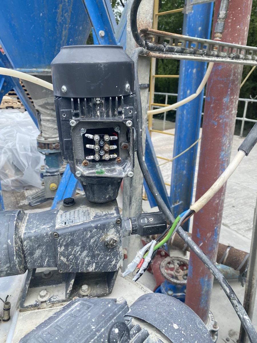 PJRElectrical's tweet photo. Few of the jobs carried out today. Remove wiring from a faulty motor to be rewound on a gantry. Wired up an existing motor for an additive tank and an EICR in a residential care flat. https://t.co/m55rUi3zhk