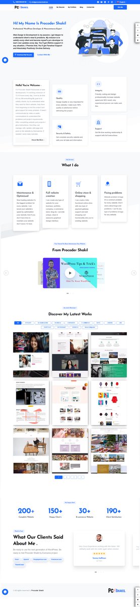 procoder_shakil's tweet image. Portfolio Website With Attractive Design and With Awesome UX/UI With WordPress.
For Improving your work productivity you can create your portfolio like me.
Need any help with your portfolio Just contact me.
#portfolio #website #webdesin #graphich #ArgentinaVsItaly #Argantara