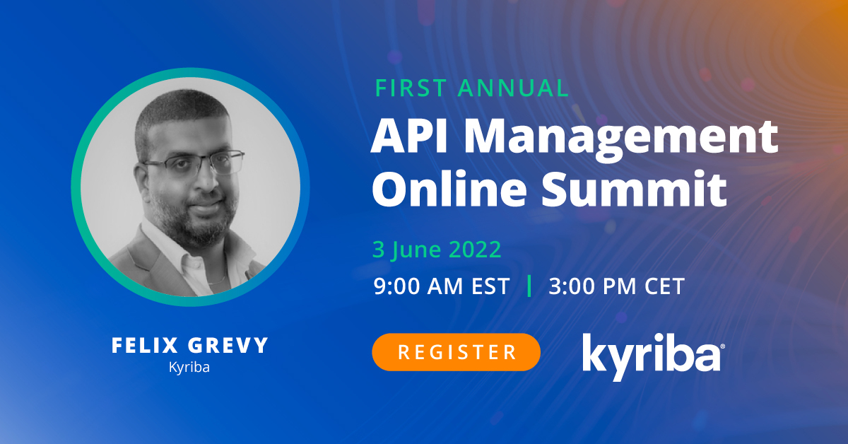 kyribacorp's tweet photo. Are you attending the First Annual API Management Online Summit? Join Kyriba's Felix Grevy along with a panel of experts on 3 June to discover how APIs can help your business thrive in uncertain times. https://t.co/ibjyPRNvFd 

#Phygitall #API #digitaltransformation https://t.co/BgLqWItXu1