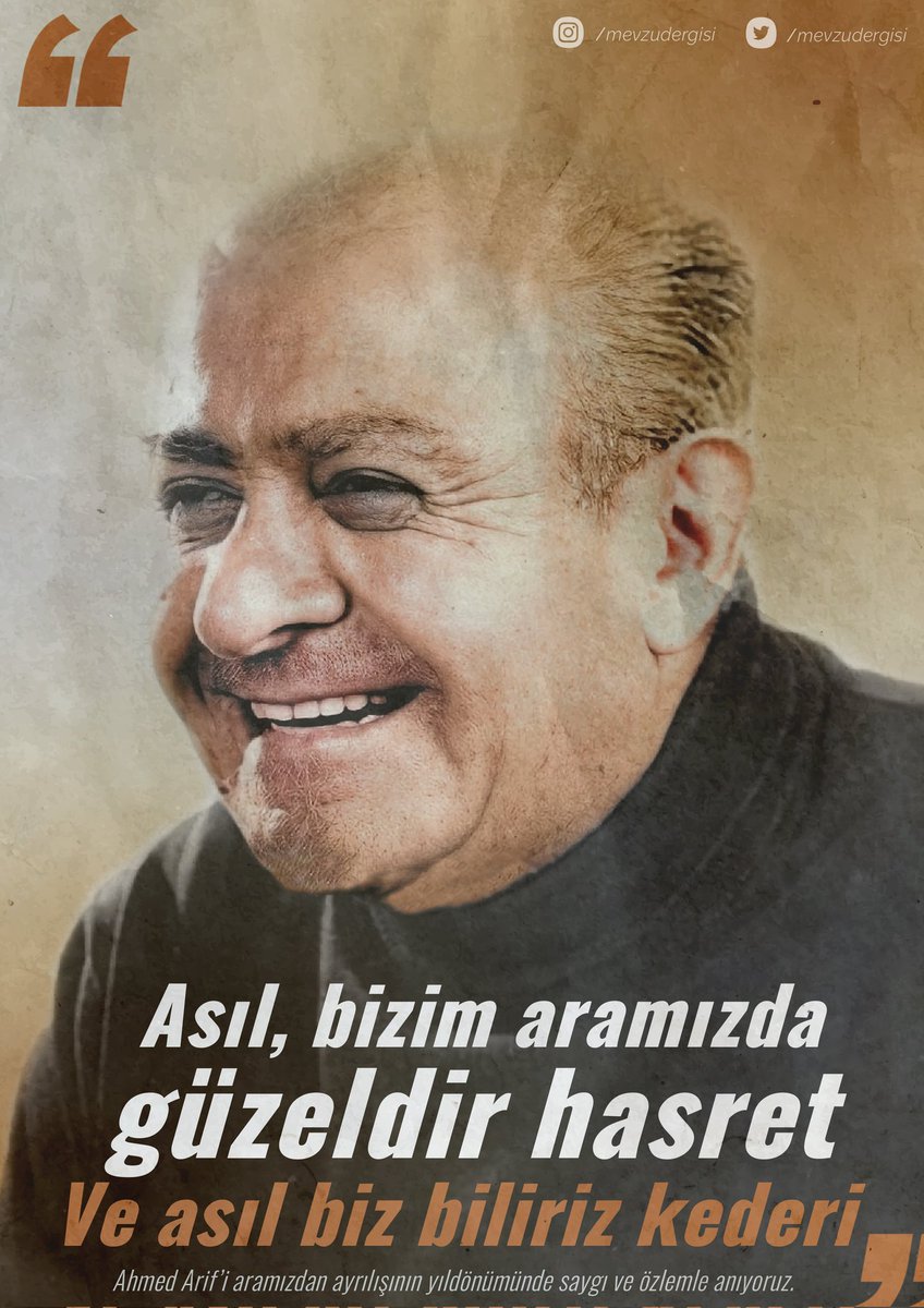 "Asıl bizim aramızda güzeldir hasret. Ve asıl biz biliriz kederi."

Saygı ve özlemle... #AhmedArif