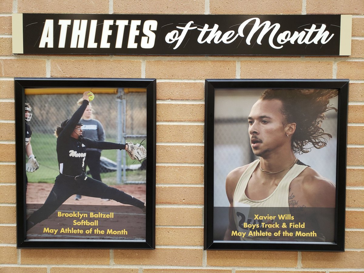 Congrats to Brooklyn Baltzell and Xavier Wills for being named May Athletes of the Month. Brooklyn hit .448 this season with 4 HRs and 16 RBIs. Xavier was the MIC, County, and Sectional Champ in the 800m while also being apart of the State 4X400m relay team. #WCFamily