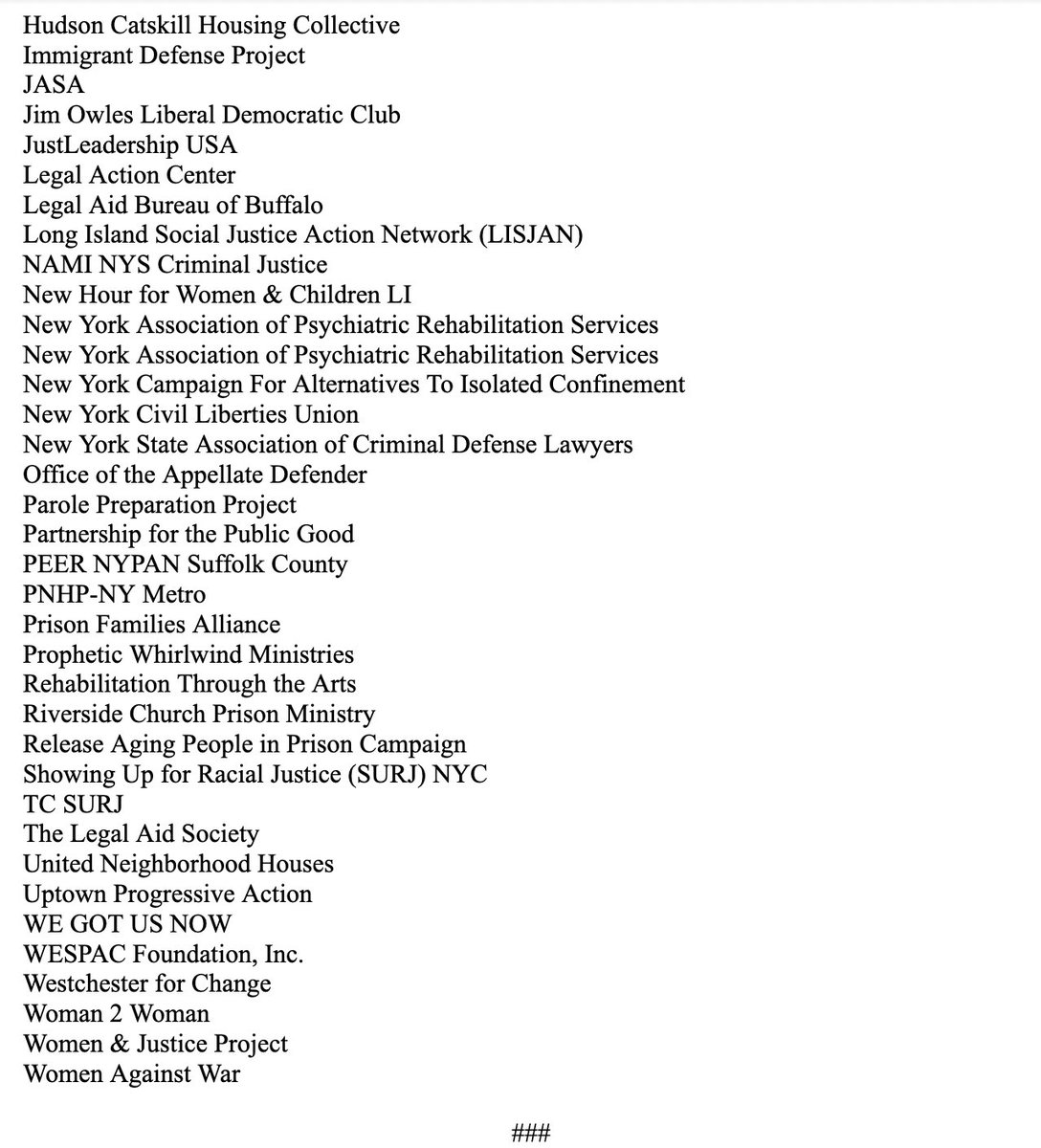 Release Aging People in Prison Campaign (@rappcampaign) on Twitter photo BREAKING: 50+ organizations are calling on <a href="/GovKathyHochul/">Governor Kathy Hochul</a> to fulfill her promise of fully staffing the NY State Parole Board. The Board's vacancies can't persist. Justice delayed is justice denied. #ParoleJusticeNY BREAKING: 50+ organizations are calling on <a href="/GovKathyHochul/">Governor Kathy Hochul</a> to fulfill her promise of fully staffing the NY State Parole Board. The Board's vacancies can't persist. Justice delayed is justice denied. #ParoleJusticeNY