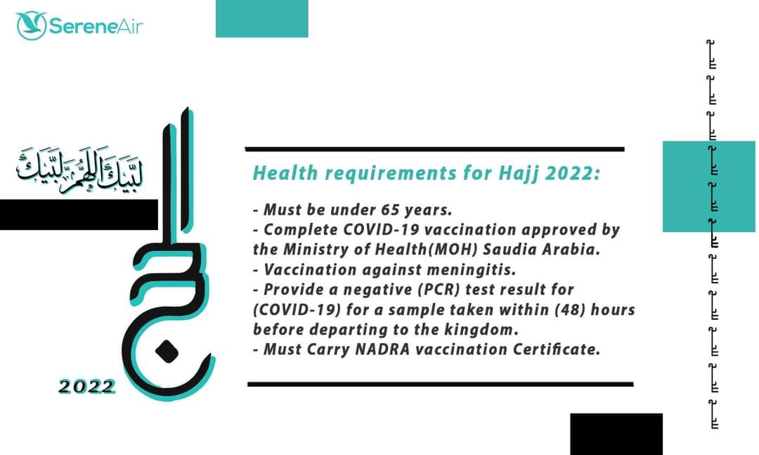 ClubClassTour2's tweet photo. **UPDATED** TRAVEL ADVISORY FOR HAJJ 2022

#SereneAir #hajj2022🕋 #travelwithcct #hajj2022 #travelforhajj https://t.co/MeFU3M6sQ9