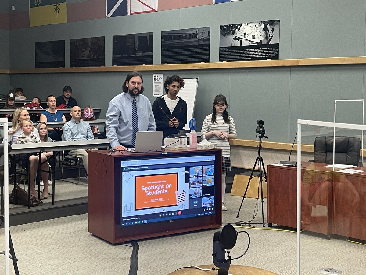 Two of Frank Spragins' students won the Words in Motion poetry program and read their winning poems to the Board.  Congrats to Harnoor &amp; Lilith!  <a href="/annaleeskinner/">Annalee Nutter</a> <a href="/LindaMywaart/">Linda Mywaart</a>