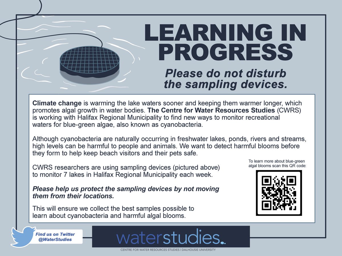 WaterStudies's tweet photo. This summer season, our CWRS team is working with the Halifax Regional Municipality to detect &amp; monitor blue-green algae in water. Learn more below: https://t.co/ZrBFy7qWHq
#cwrs #water #research https://t.co/3U2L76bzRC