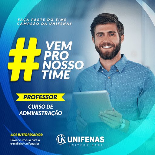 #VagasDisponíveis | Faça parte do nosso TIME 🚀

Cargo: PROFESSOR CURSO ADMINISTRAÇÃO.

Local de Atuação: Câmpus Alfenas.

Você se encaixa no perfil?

Envie seu currículo para rh@unifenas.br 

Ou acesse o link: unifenas.br/curriculo/
.
.
#unifenas #unifenasbh