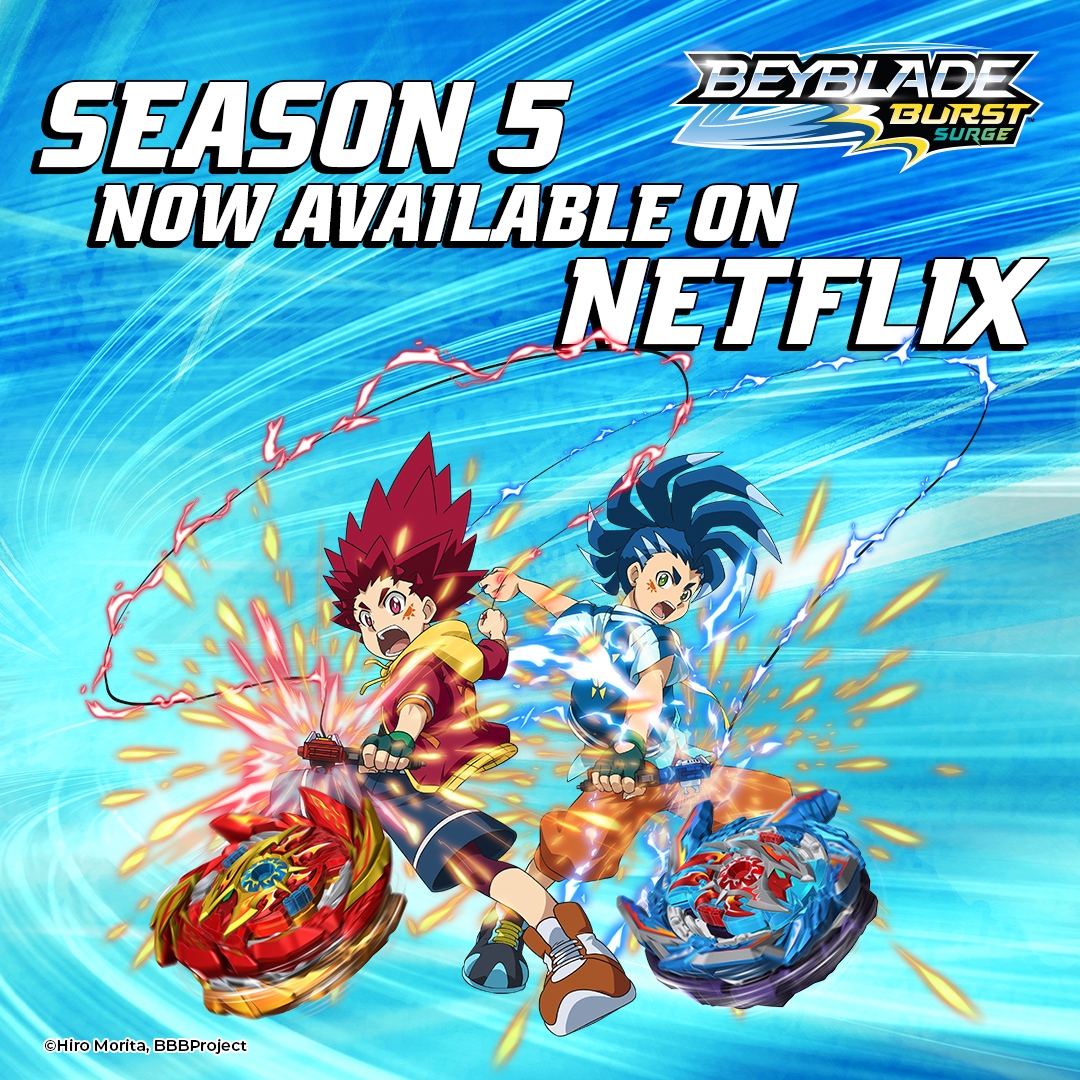Beyblade Official on Twitter: "3...2...1...Let it rip Bey-Fans! BEYBLADE Season 3 to 5 are available to on Netflix! Double-Tap if you're watching! #BeybladeBurstSurge #Netflix https://t.co/aAgegO0cWL" / Twitter